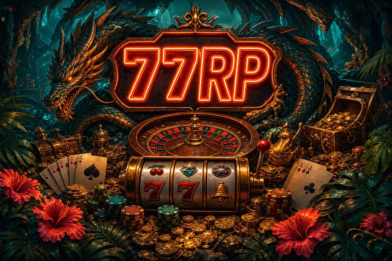 Ringkasan hadiah absen harian dan bonus deposit pertama di halaman 77RP
